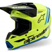 Alpinestars SM3 Youth Radium yellow/black/blue glossy helmet vel. YS