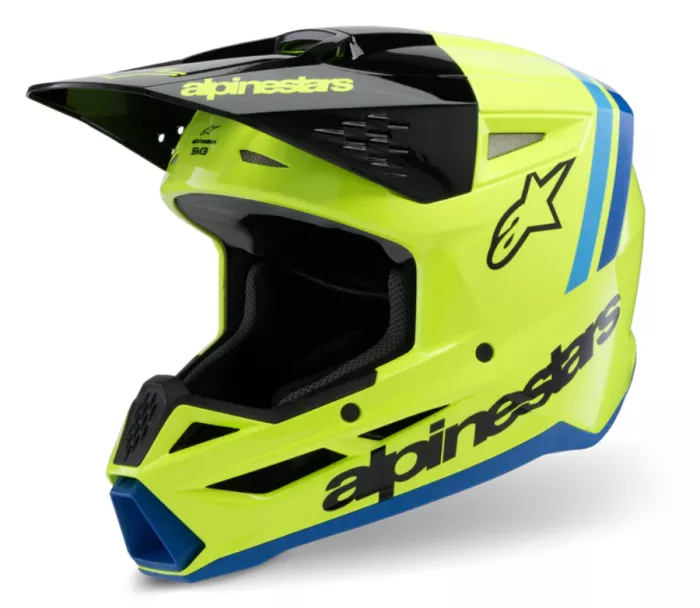 Alpinestars SM3 Youth Radium yellow/black/blue glossy helmet vel. YS