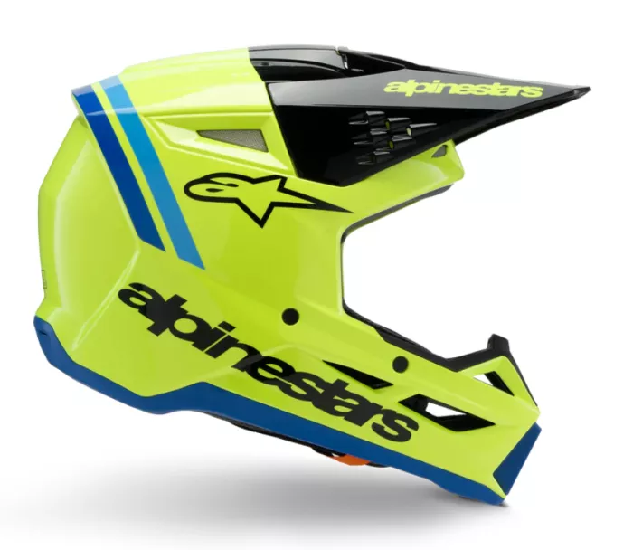 Alpinestars SM3 Youth Radium yellow/black/blue glossy helmet vel. YS
