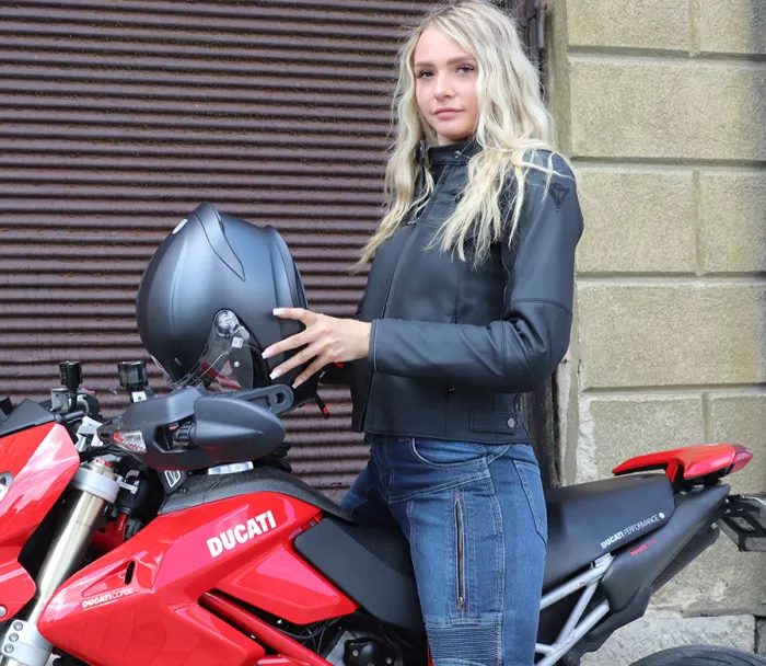 Damska kurtka Dainese RAZON 2 LADY LEATHER JACKET Czarna