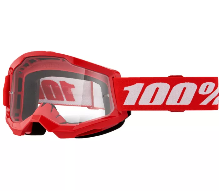 Gogle motocrossowe 100% strata2 red clear lens