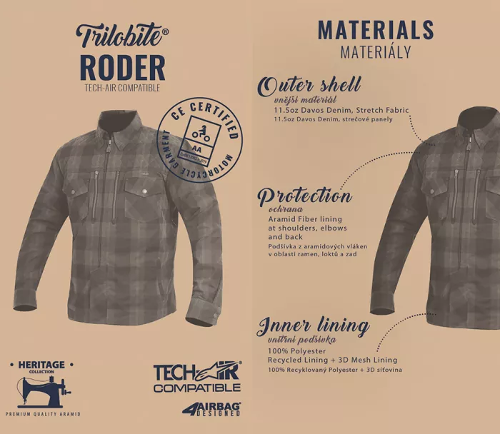 Koszula damska Kevlar Trilobite Roder Tech-Air zielona
