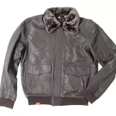 Kurtka skórzana Rusty Pistons RPJAM33 Shearling Aero brązowa