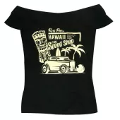 T-shirt damski Rusty Pistons RPTSW56 Hawaii czarno/beżowy