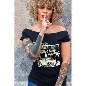 T-shirt damski Rusty Pistons RPTSW56 Hawaii czarno/beżowy