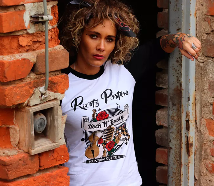 T-shirt damski Rusty Pistons RPTSW44 Nocatee biało/czarny