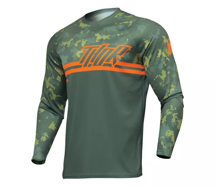 Dziecięca koszulka motocrossowa Thor Sector Digi Forest dres green/camo, rozmiar M