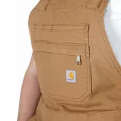Krótkie ogrodniczki CARHARTT RELAXED FIT CANVAS FEMALE SHORTALL BROWN