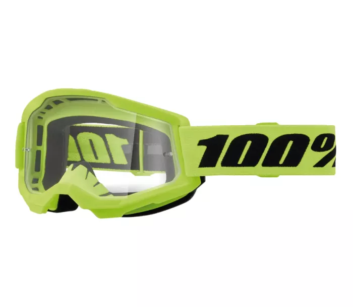 Okulary dziecięce 100% strata2 yellow fluo goggle clear lens