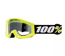 Okulary dziecięce 100% strata yellow mini goggle clear lens