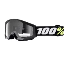 Okulary dziecięce 100% strata black mini goggle clear lens