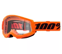 Gogle motocrossowe 100% strata2 neon orange clear lens