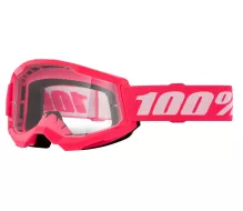 100% strata2 pink goggle clear lens