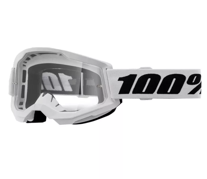 Gogle motocrossowe 100% strata2 white clear lens