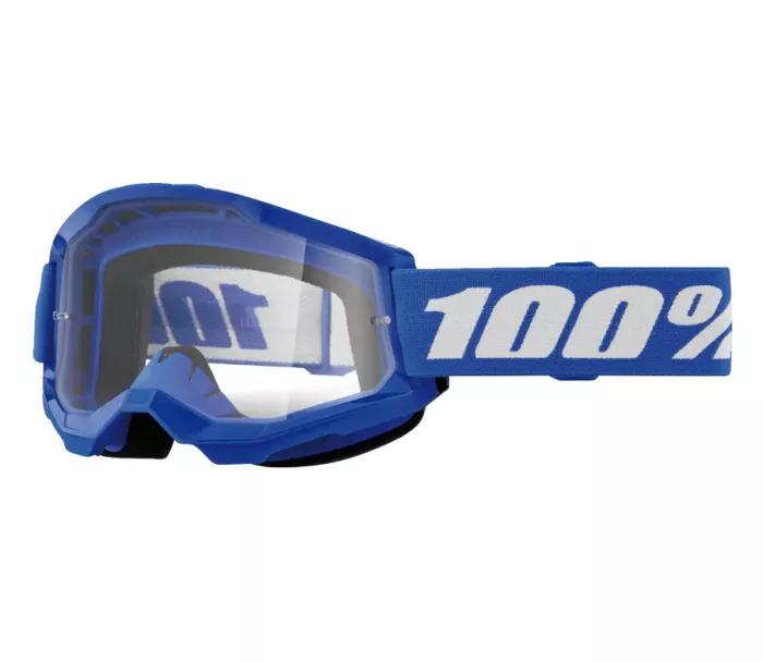 Gogle motocrossowe dla dzieci 100% strata2 blue goggle clear lens