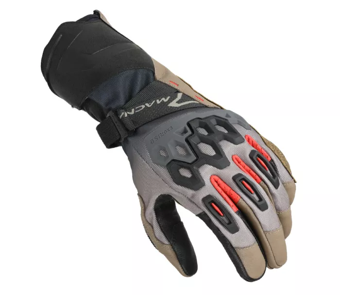 Rękawice motocyklowe Macna Tanamax taupe/black/red