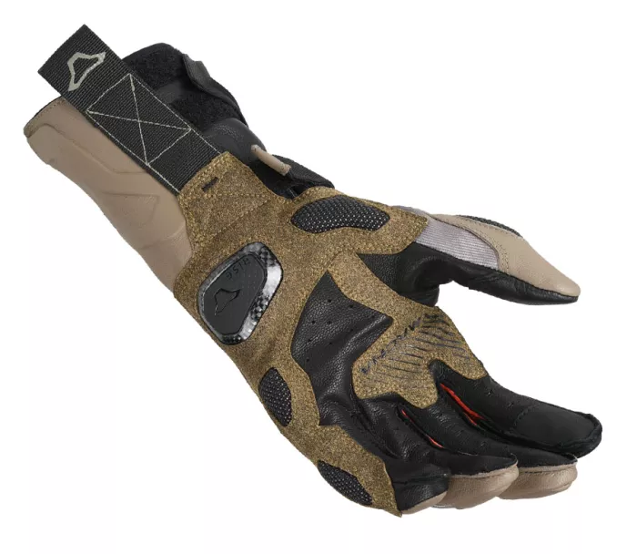 Rękawice motocyklowe Macna Tanamax taupe/black/red