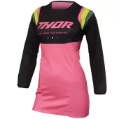 Damska koszulka motocrossowa Thor Pulse Racewear Rev CHARCOAL/FLUO PINK rozmiar XS