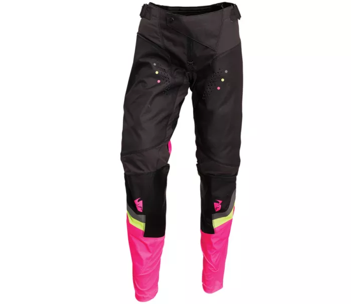 Damskie spodnie motocrossowe THOR PULSE RACEWEAR REV CHARCOAL/FLUO PINK rozmiar 9/10