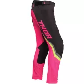 Damskie spodnie motocrossowe THOR PULSE RACEWEAR REV CHARCOAL/FLUO PINK