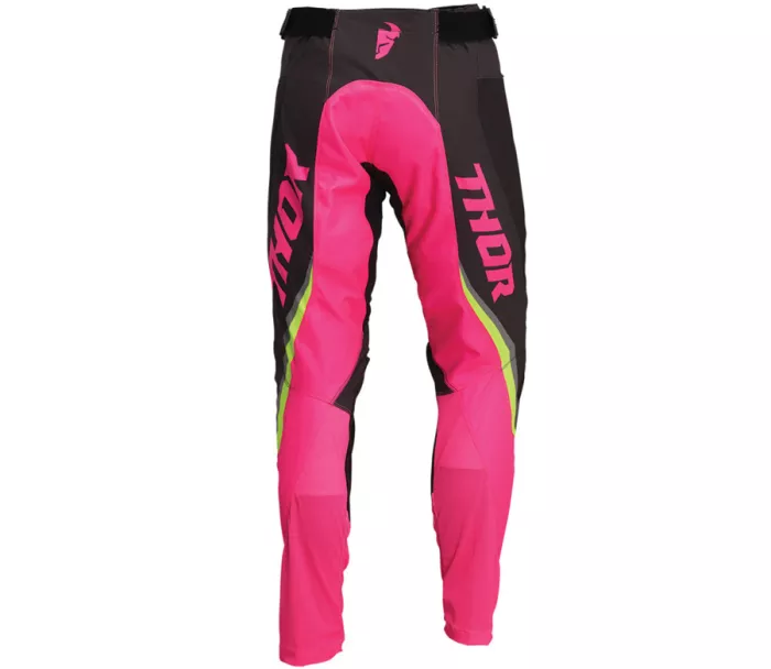 Damskie spodnie motocrossowe THOR PULSE RACEWEAR REV CHARCOAL/FLUO PINK rozmiar 9/10