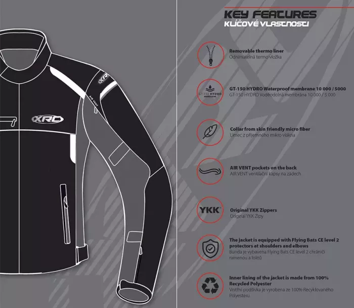 Kurtka motocyklowa XRC Totter 2.0 WTP men sport jacket black