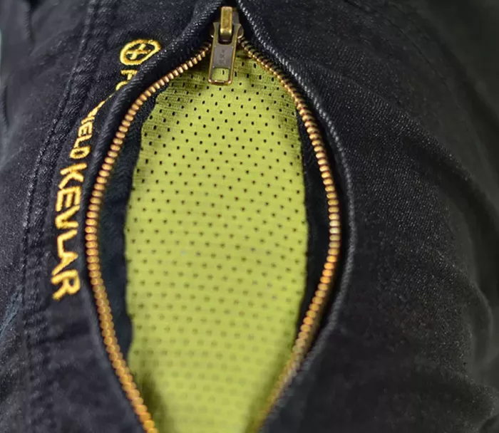 Damskie jeansy motocyklowe Kevlar Trilobite Parado slim fit czarne poziom 2 rozmiar 34
