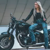 Damskie jeansy motocyklowe Kevlar Trilobite Parado slim fit poziom 2 rozmiar 26