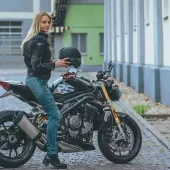 Damskie jeansy motocyklowe Kevlar Trilobite Parado slim fit poziom 2 rozmiar 26