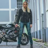 Damskie jeansy motocyklowe Kevlar Trilobite Parado slim fit poziom 2 rozmiar 26