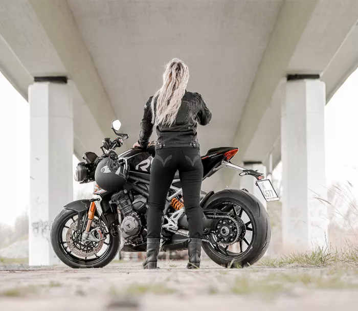 Legginsy damskie do motocykla Trilobite Roxie czarne rozmiar 30