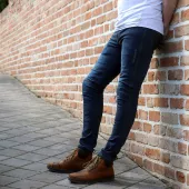Męskie dżinsy motocyklowe Trilobite Uptown skinny fit monolayer AAA blue