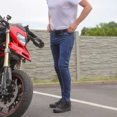 Męskie dżinsy motocyklowe Trilobite Uptown skinny fit monolayer AAA blue
