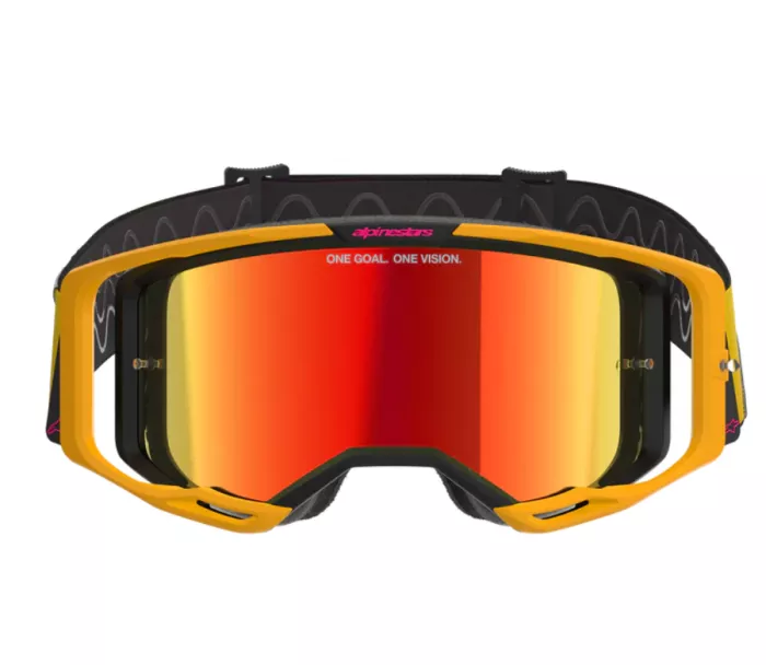 Gogle motocrossowe Alpinestars Vision 8 Corp yellow pink/mirror red