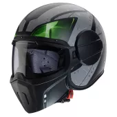 Kask otwarty Caberg Ghost X Vyrus matt black/grey/green fluo