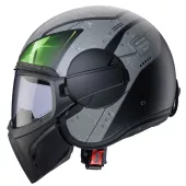 Kask otwarty Caberg Ghost X Vyrus matt black/grey/green fluo