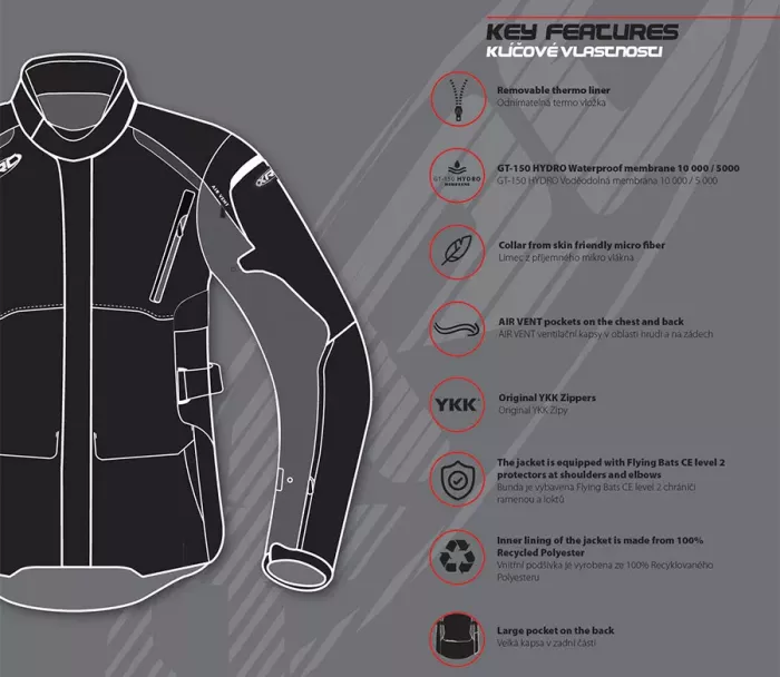 Kurtka motocyklowa XRC Winkle 2.0 WTP men adventure grey/black/blue/red