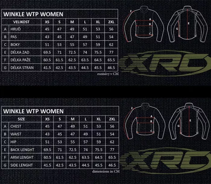 Damska kurtka motocyklowa XRC Winkle 2.0 WTP adventure black rozmiar XS