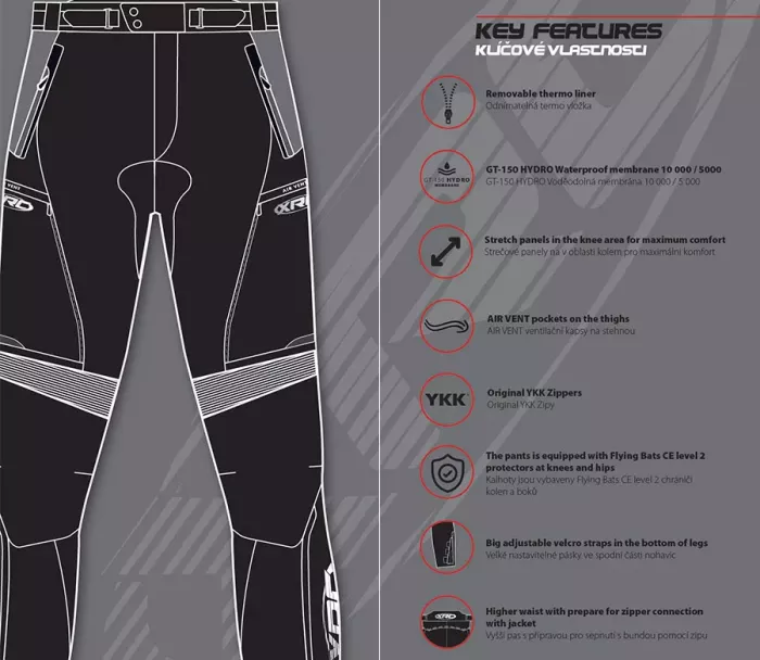 Spodnie motocyklowe damskie XRC Winkle 2.0 WTP ladies adventure pants grey/black/blue