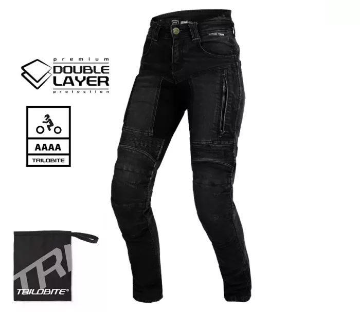 Trilobite Parado doublelayer AAAA slim fit ladies jeans long black level 2 vel. 32