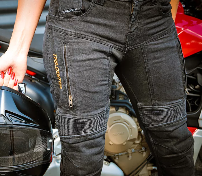 Jeansy damskie Trilobite Parado doublelayer AAA regular fit black level 2