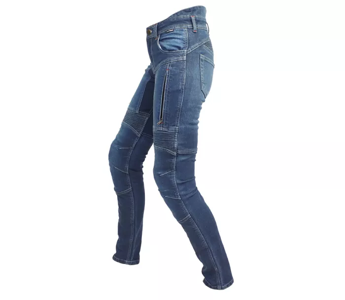 Damskie dżinsy motocyklowe Trilobite Parado monolayer AAA slim fit blue (Rozszerzony)