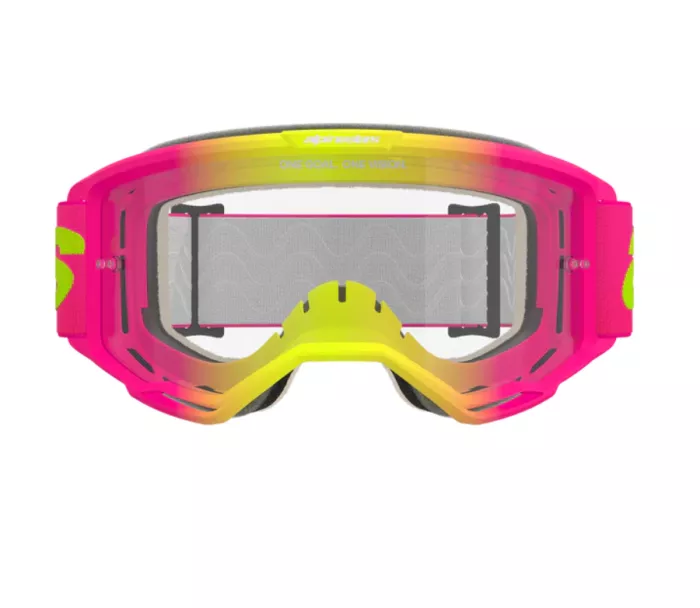 Gogle motocrossowe Alpinestars Vision 5 Wordmark pink/fluo yellow/clear