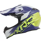 Kask motocrossowy XRC MX Caledon matowoniebieski/biało/żółty