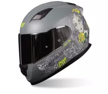 Kask motocyklowy XRC Cobra king matowy szary / fluo rozmiar 2XL