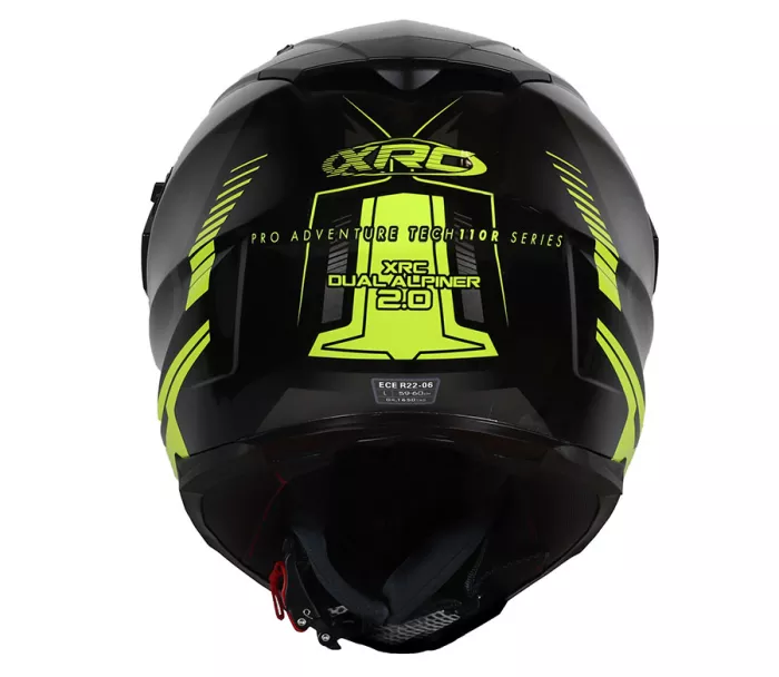 Kask motocyklowy XRC Dual Alpiner 2.0 ECE06 czarno/żółty fluo