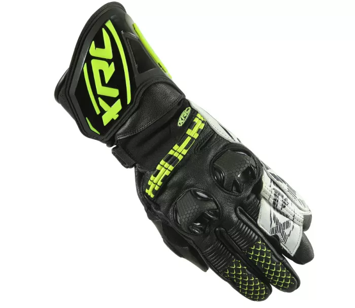 Rękawice motocyklowe XRC HADERG RACE BLK / WHT / FLUO rozmiar S