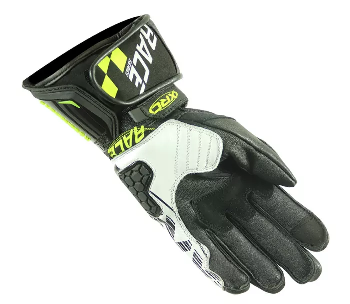 Rękawice motocyklowe XRC HADERG RACE BLK / WHT / FLUO rozmiar S