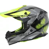 Kask motocrossowy XRC Dousman szary/żółty fluo