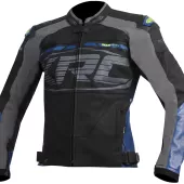 Skórzana kurtka motocyklowa XRC Moos czarno-niebiesko-szara